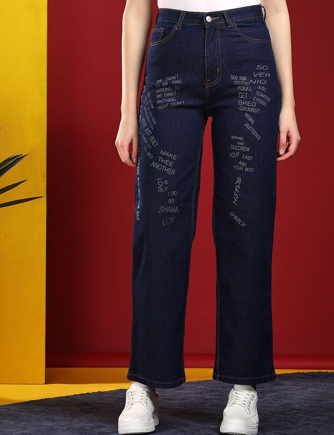 Kotty Women Jean Straight Fit High-Rise Stretchable Jeans