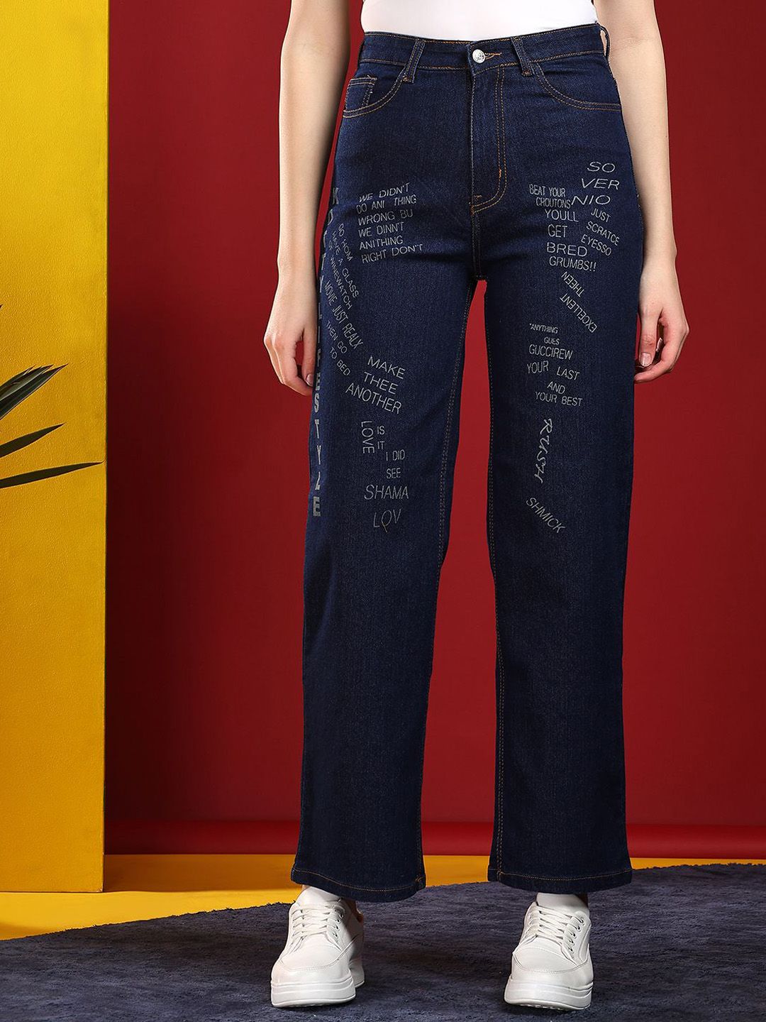 Kotty Women Jean Straight Fit High-Rise Stretchable Jeans