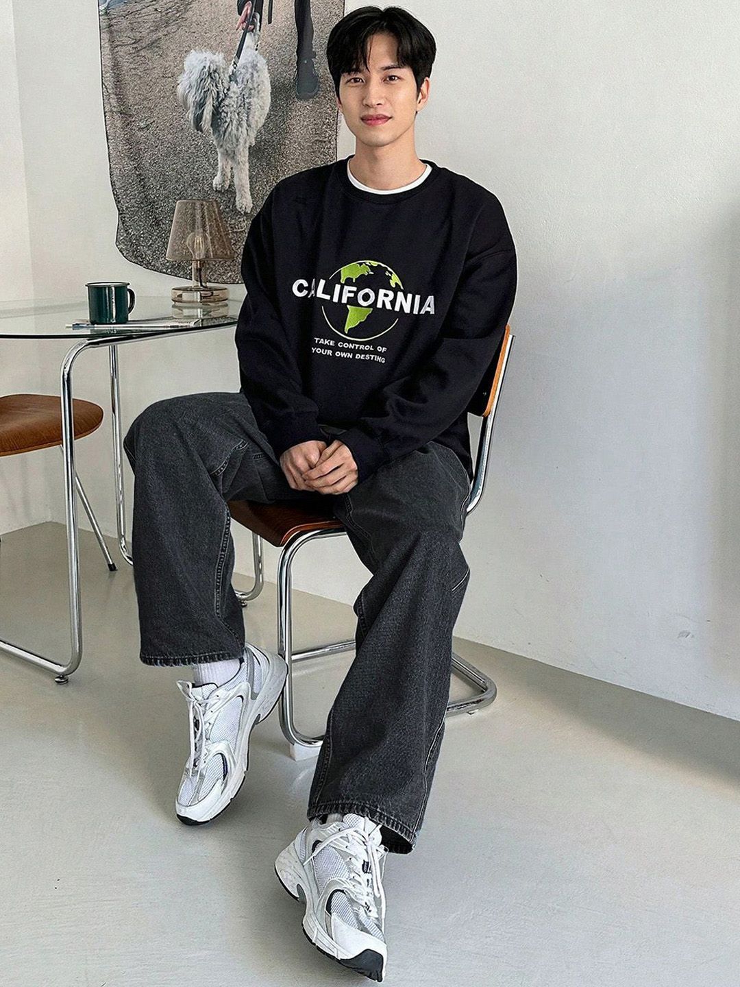 Kotty Men Jean Wide Leg Stretchable Cotton Jeans