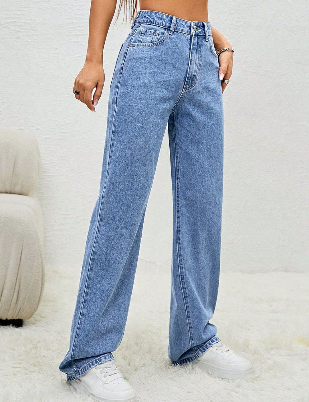 Kotty Women Jean Straight Fit High-Rise Stretchable Jeans