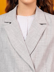 Kotty Notched Lapel Collar Double-Breasted Casual Blazer