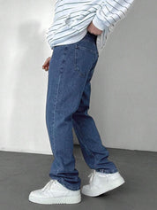 Kotty Men Straight Fit Low-Rise Light Fade Stretchable Jeans