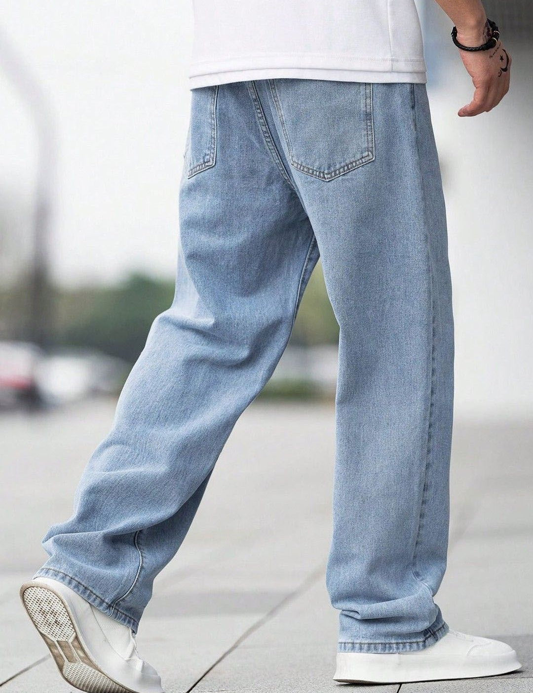 Kotty Men Baggy Mid-Rise Stretchable Jeans