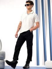 Kotty Men Comfort Regular Fit Mid-Rise Stretchable Cargo Jeans