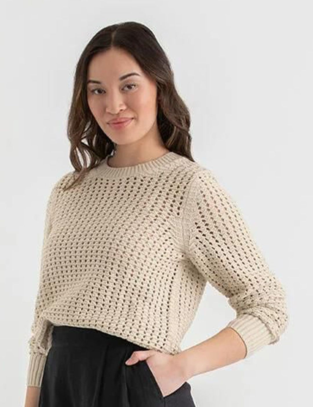 Kotty Women Cotton Round Neck Long Sleeves Pullover Sweaters