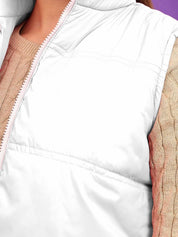 Kotty Women Stand Collar Solid Lightweight Gilet Jacket