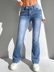 Kotty Women Jean Bootcut High-Rise Light Fade Stretchable Jeans