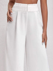 Kotty Women Wide Leg High-Rise Easy Wash Pleated Trousers