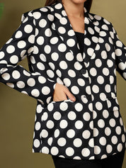 Kotty Printed Notched Lapel Single Breasted Blazer