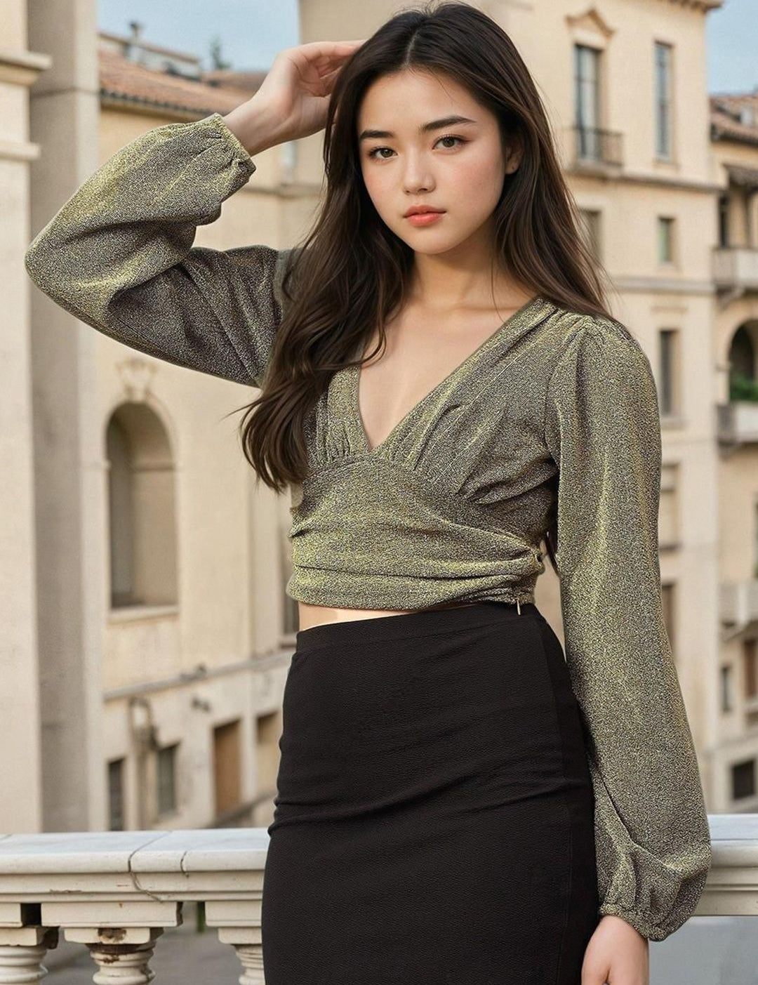 Kotty  Women Gathered Embellished  Crop Top