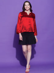 Kotty Women Solid V-Neck Top