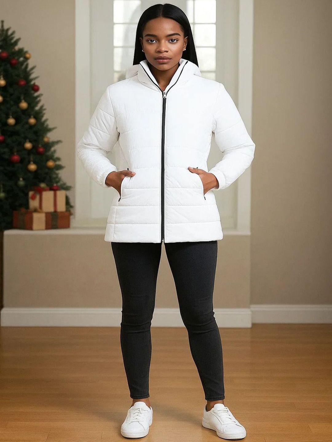 Kotty Women Hooded Solid Lightweight Puffer Jacket