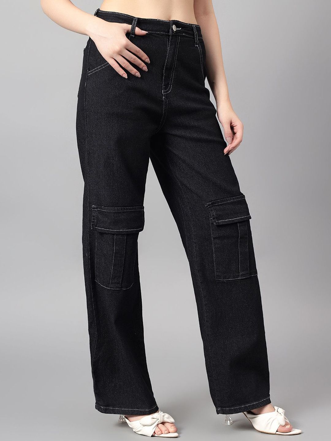 Kotty Women Straight Fit High-Rise Stretchable Jeans