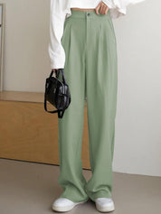 Kotty Women Relaxed Straight Leg Straight Fit High-Rise Easy Wash Trousers