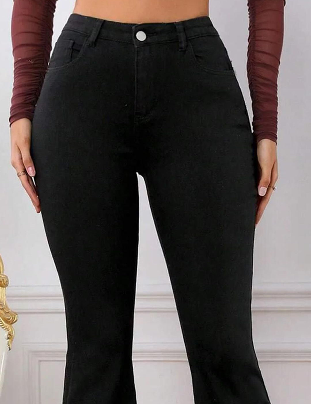 Kotty Women Bootcut High-Rise Stretchable Cotton Jeans