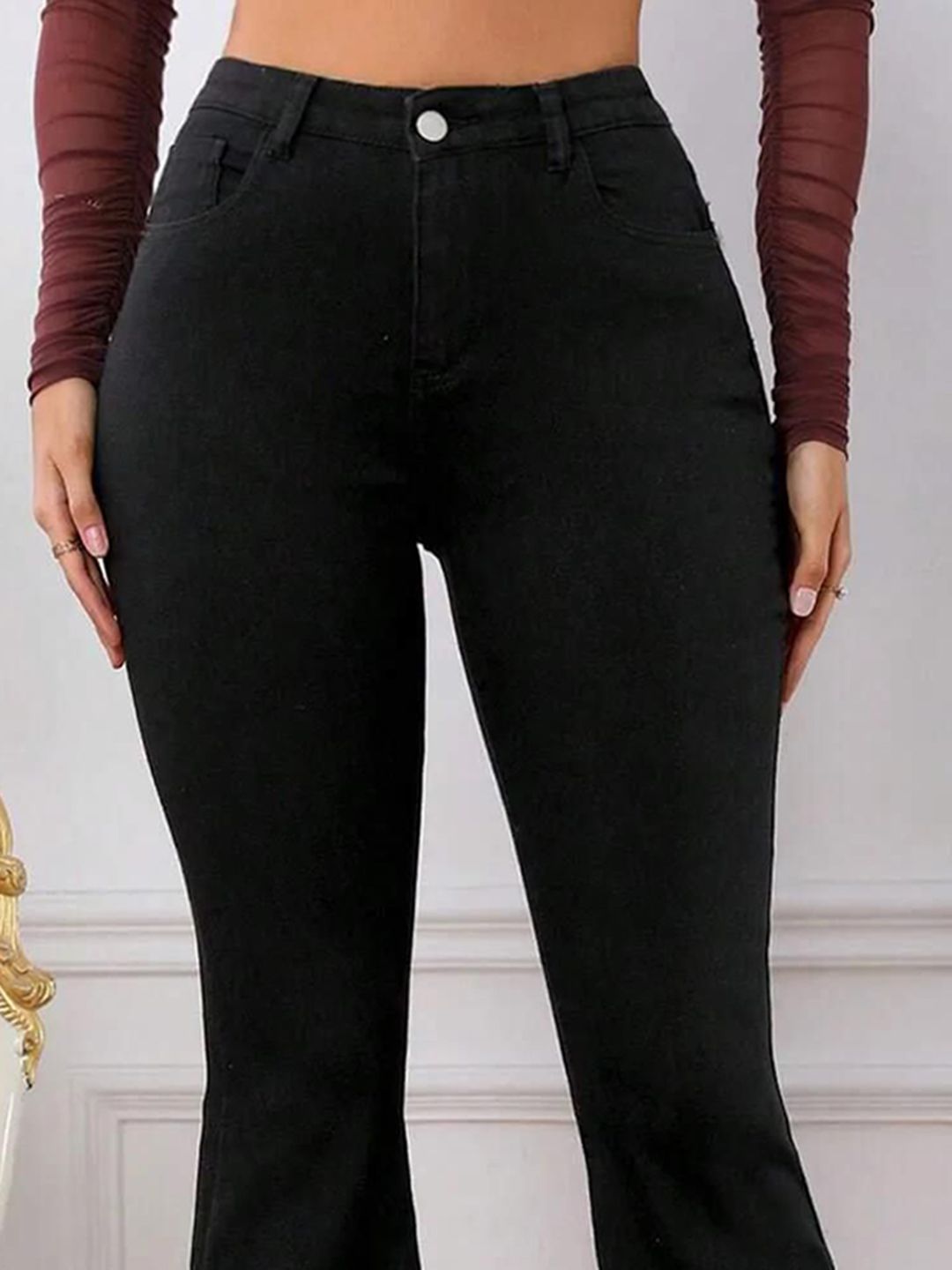 Kotty Women Bootcut High-Rise Stretchable Cotton Jeans