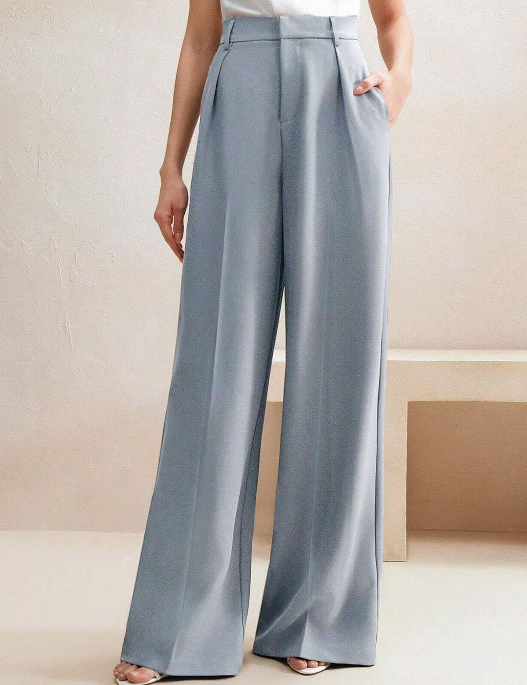 Kotty Women Wide Leg High-Rise Easy Wash Pleated Trousers