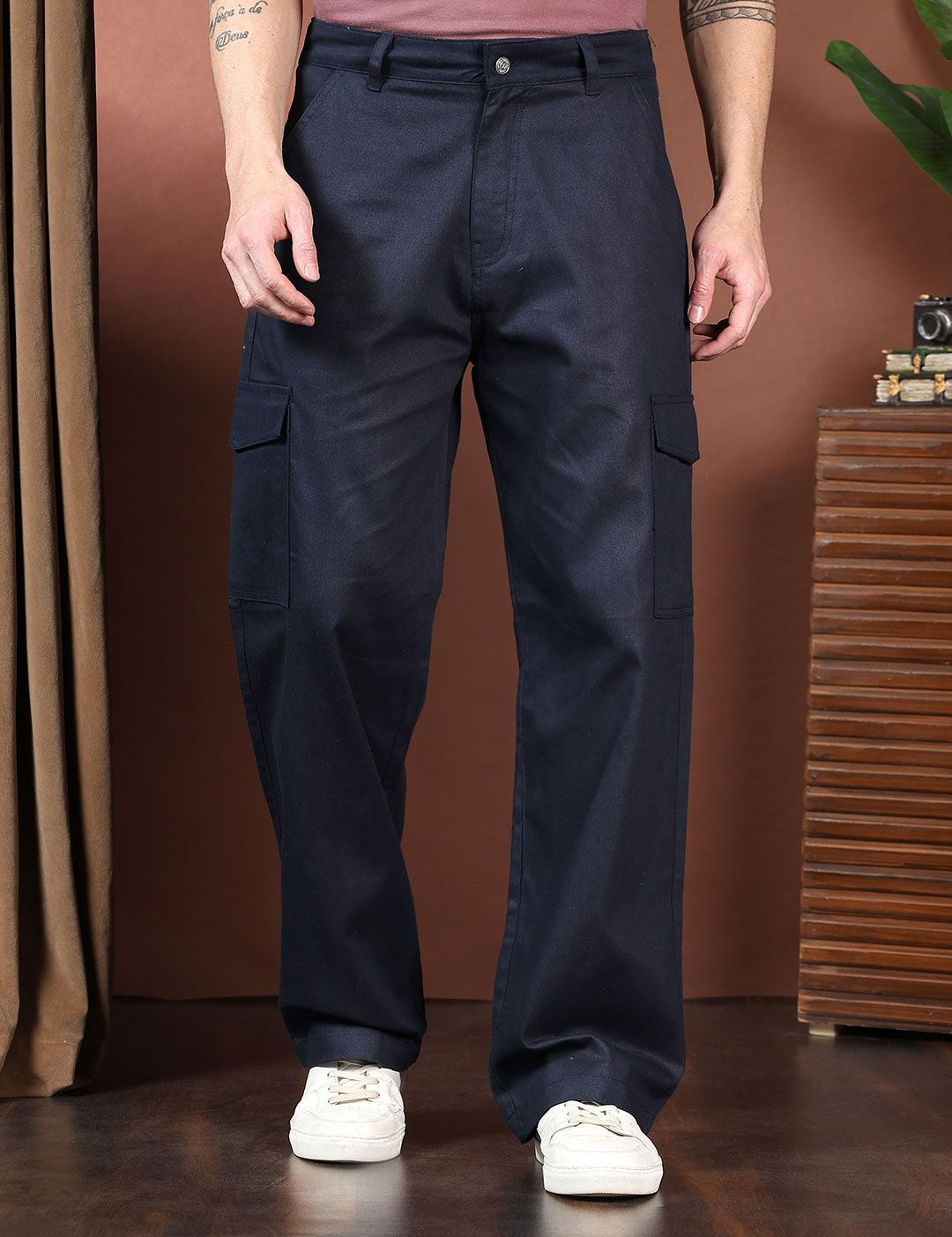 Kotty Men Relaxed Easy Wash Cargos Trousers