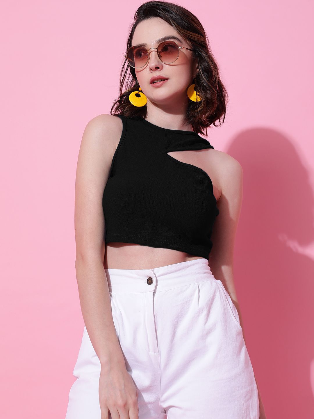 Kotty Women Solid High Neck Top