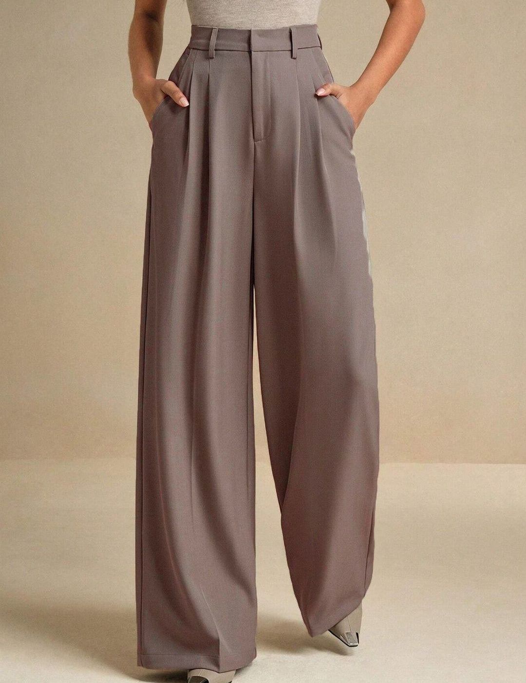 Kotty Women High-Rise Pleated Wide-Leg Trousers