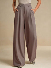 Kotty Women High-Rise Pleated Wide-Leg Trousers