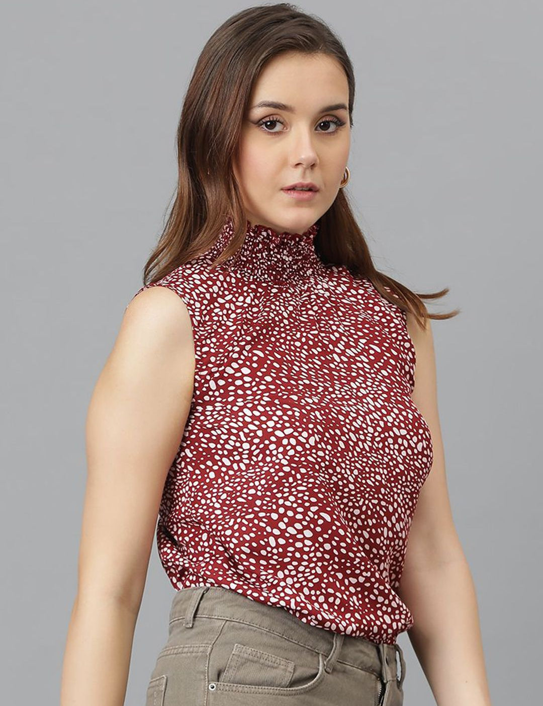 Kotty Animal Print Crepe Top