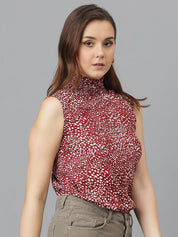 Kotty Animal Print Crepe Top