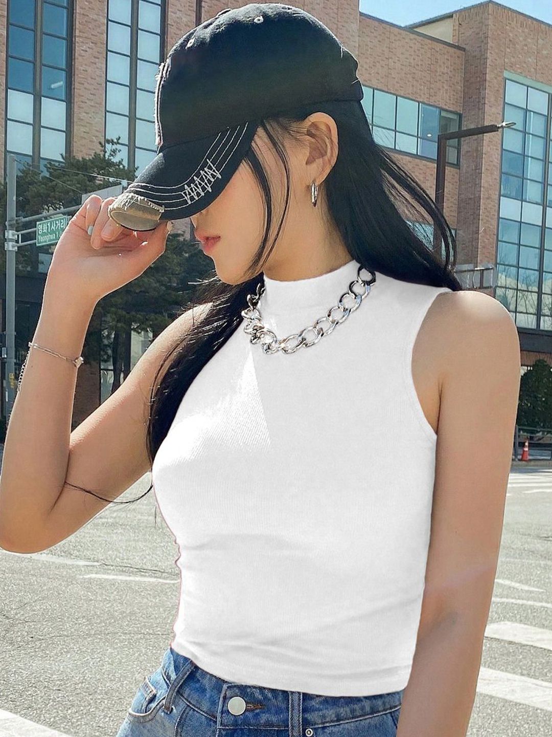 Kotty Women Solid High Neck Top