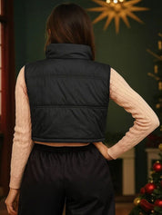 Kotty Women Stand Collar Solid Lightweight Gilet Jacket