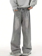 Kotty Men Wide Leg Low Rise Light Fade Stretchable Jeans