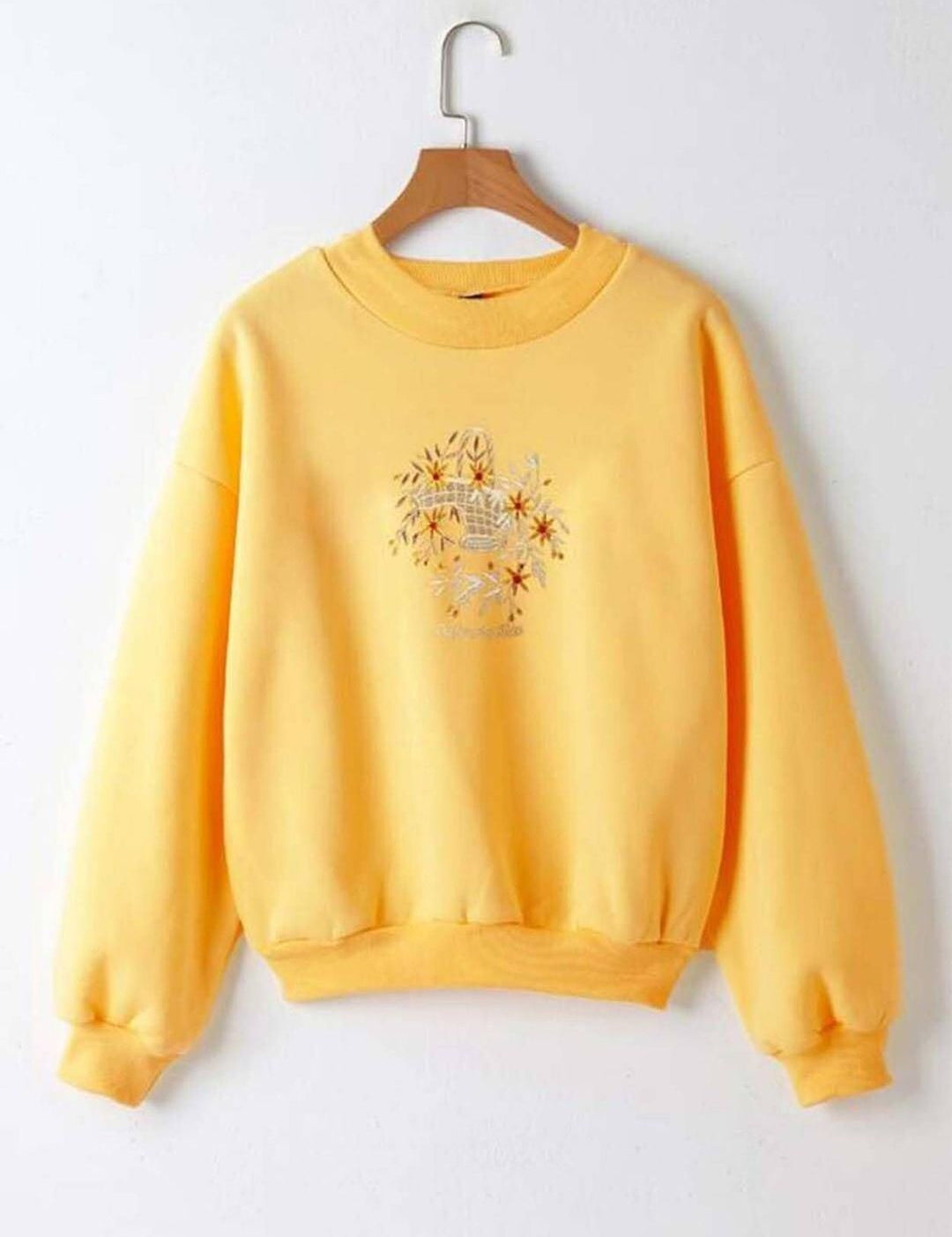 Kotty Women Floral Embroidered Full Sleeve Sweatshirt