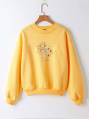 Kotty Women Floral Embroidered Full Sleeve Sweatshirt