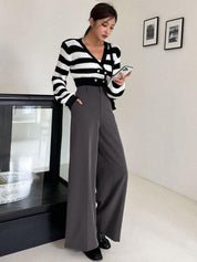 Kotty Women Wide Leg High-Rise Korean Pants