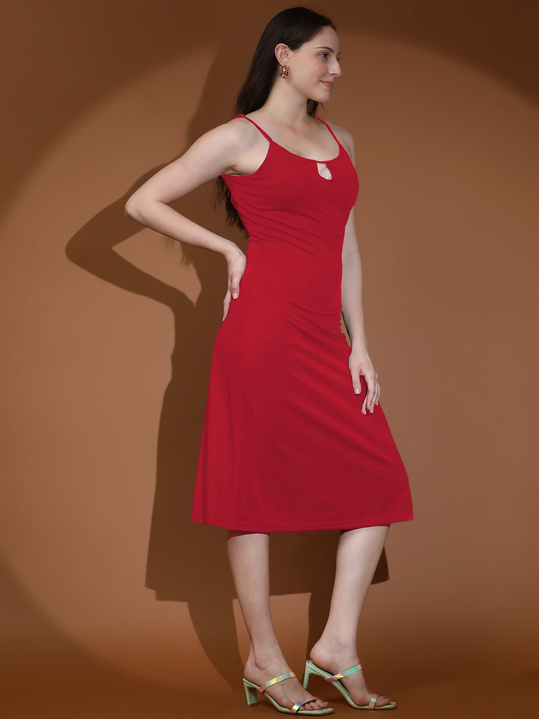 Kotty Shoulder Straps Sheath Midi Dress