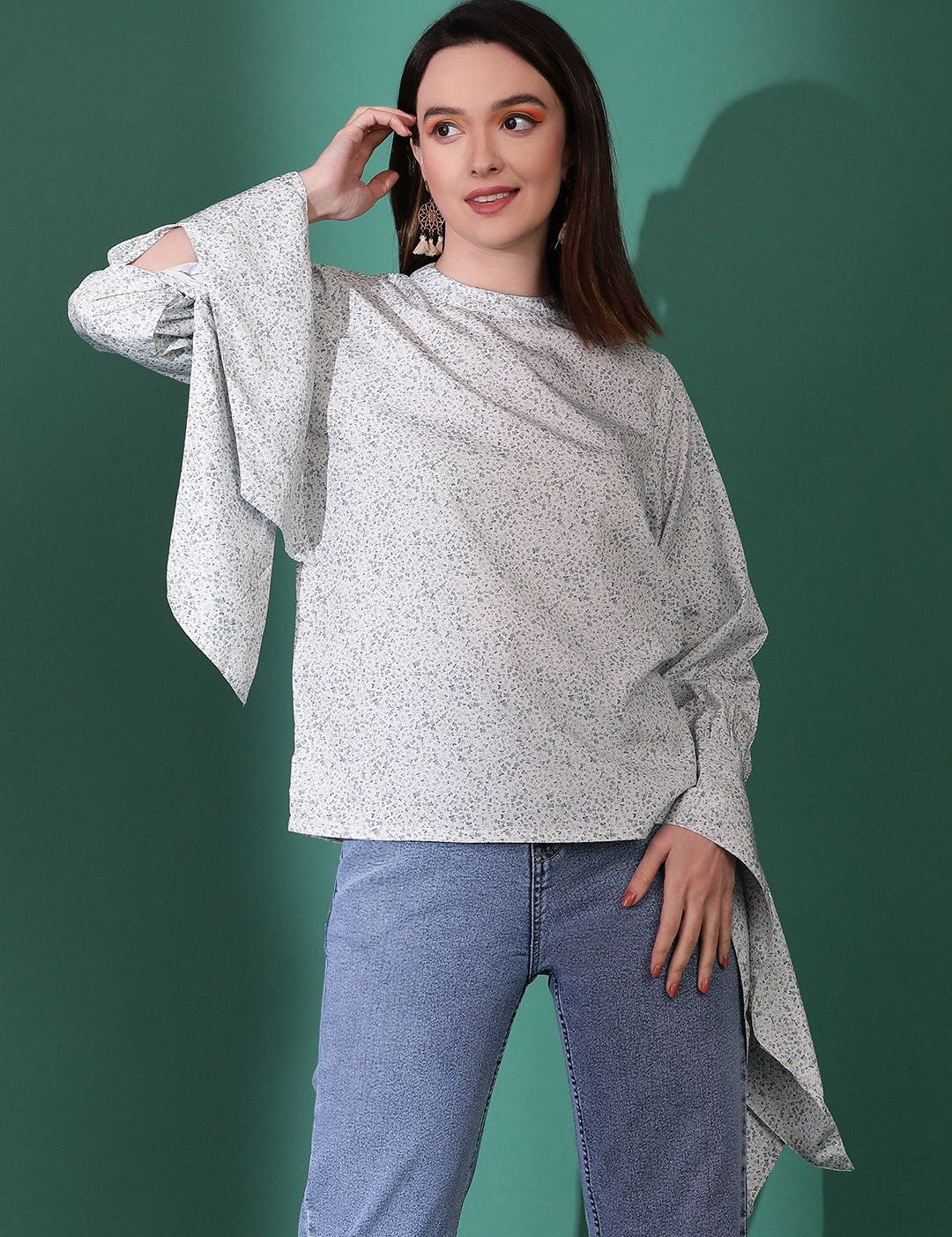 Kotty Women Abstract Printed High Neck  Top