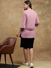 Kotty Women Solid Mandarin Collar Overcoat