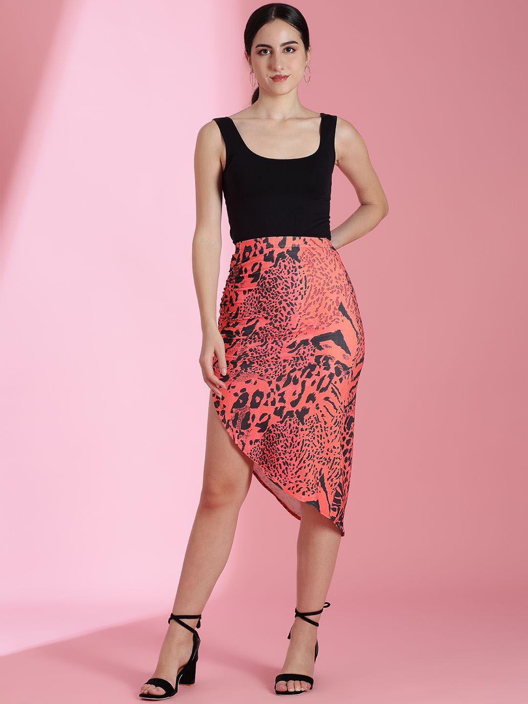 Kotty Printed Pencil Knee Length Skirt