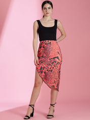 Kotty Printed Pencil Knee Length Skirt