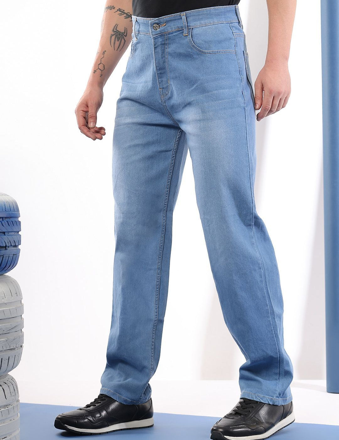 Kotty Men Comfort Regular Fit Mid-Rise Stretchable Jeans