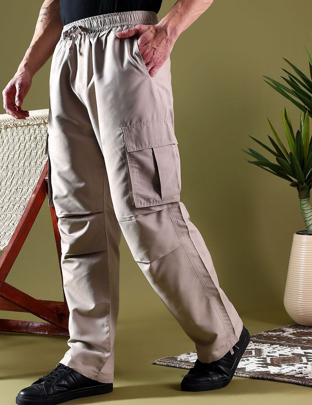 Kotty Men Relaxed Easy Wash Cargos Trousers
