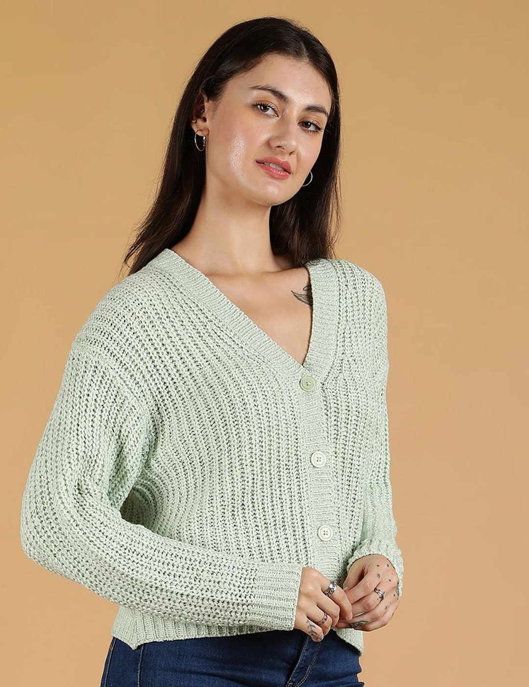 Kotty Women Cotton Ribbed Sweater