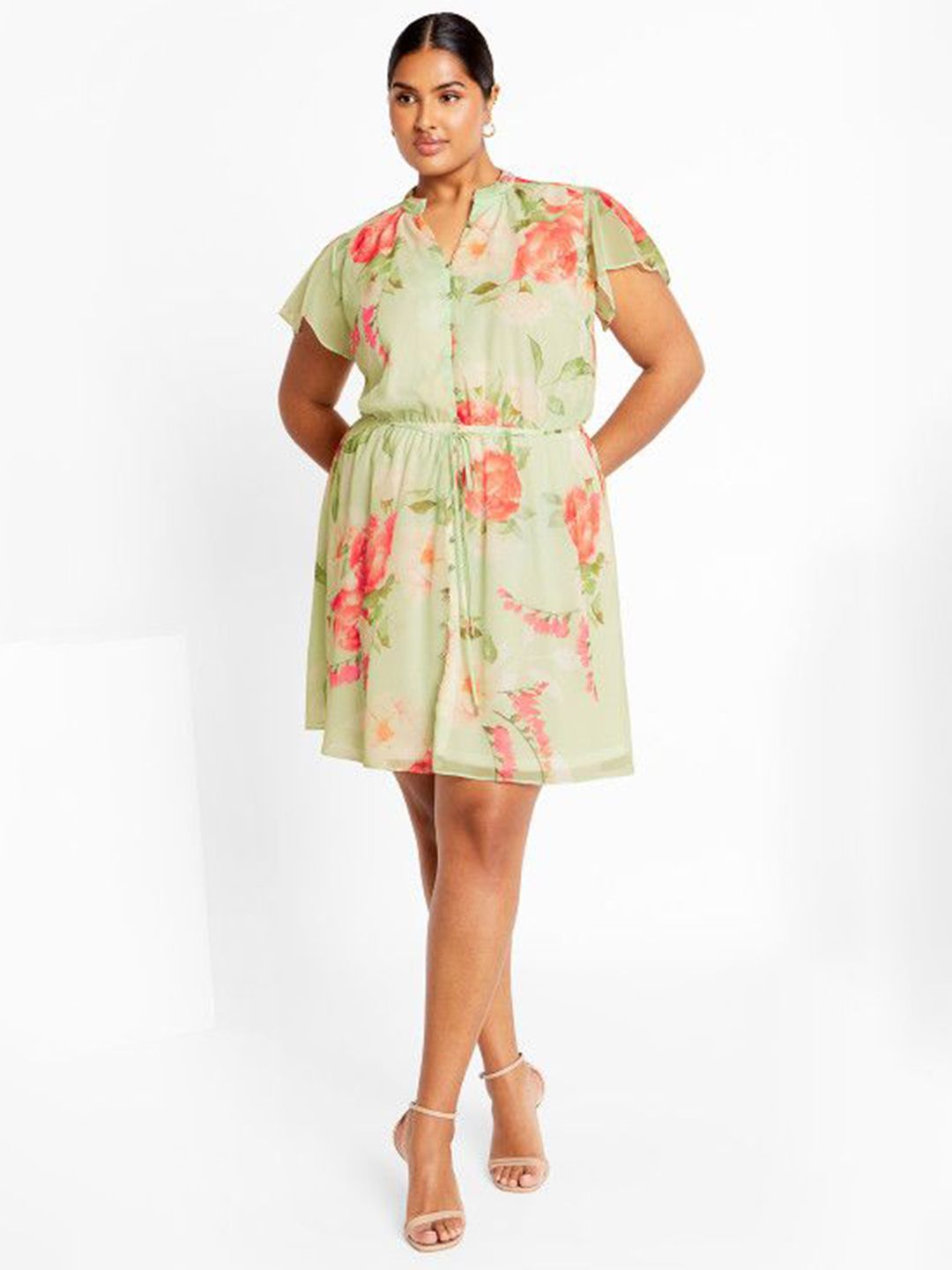 CURVE BY KOTTY Women Floral Print A-Line Dress