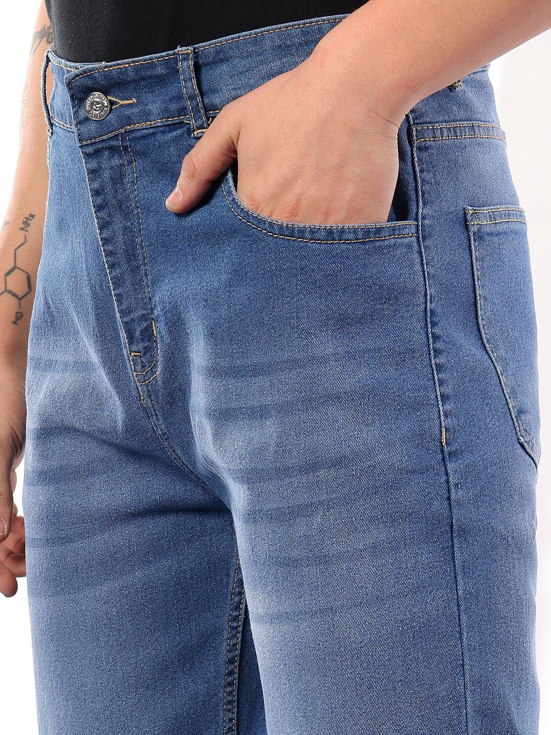 Kotty Men Comfort Fit Mid-Rise Stretchable Jeans