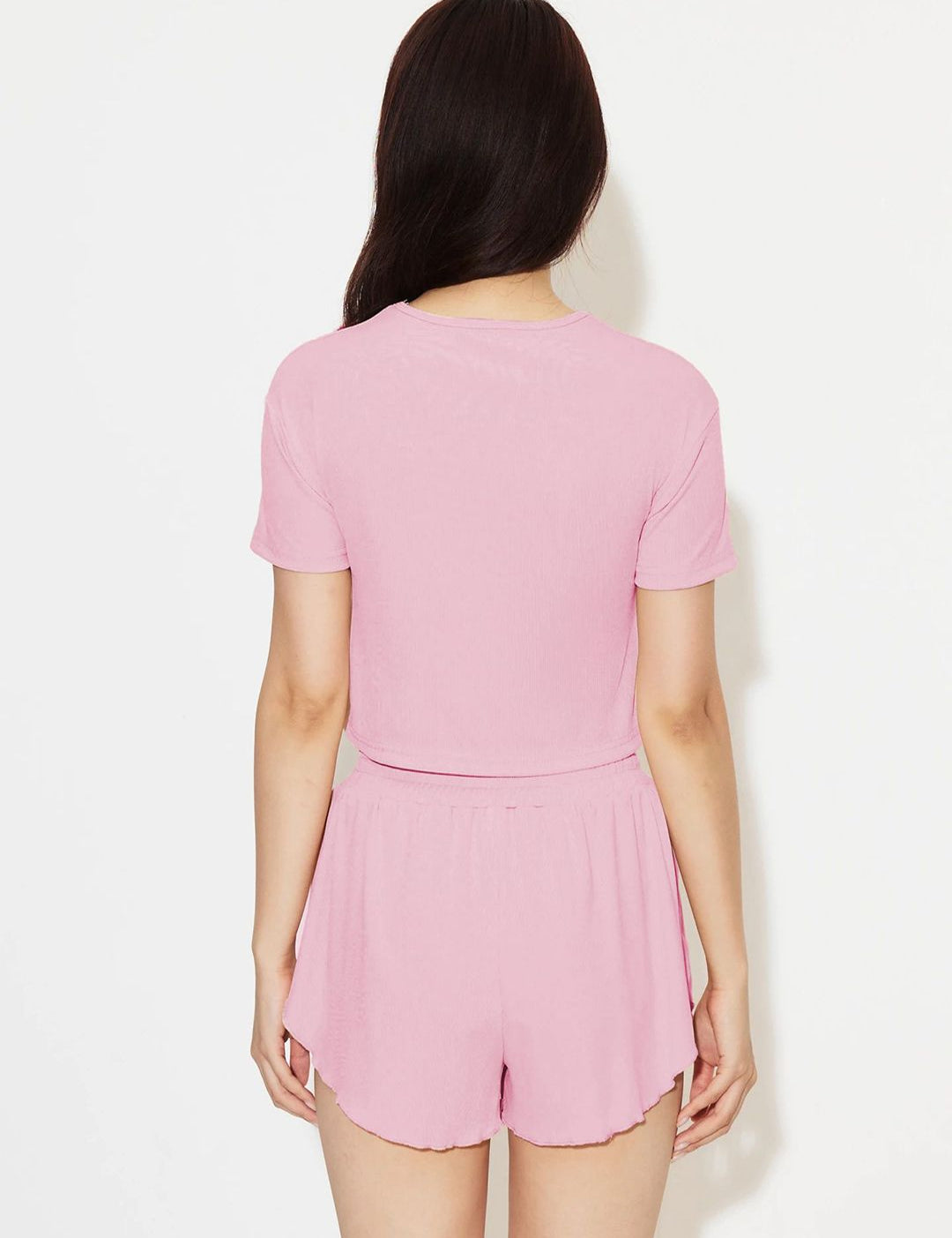 Kotty Casual Round Neck T-Shirt and Shorts Set