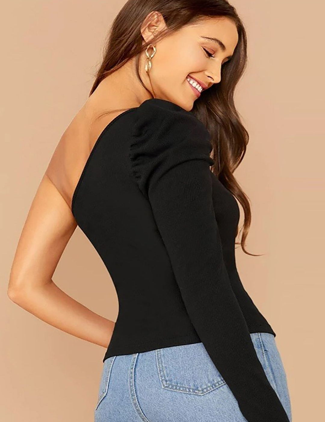 Kotty Women Solid One Shoulder Top