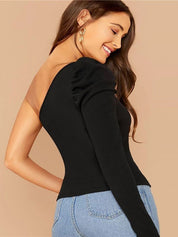 Kotty Women Solid One Shoulder Top