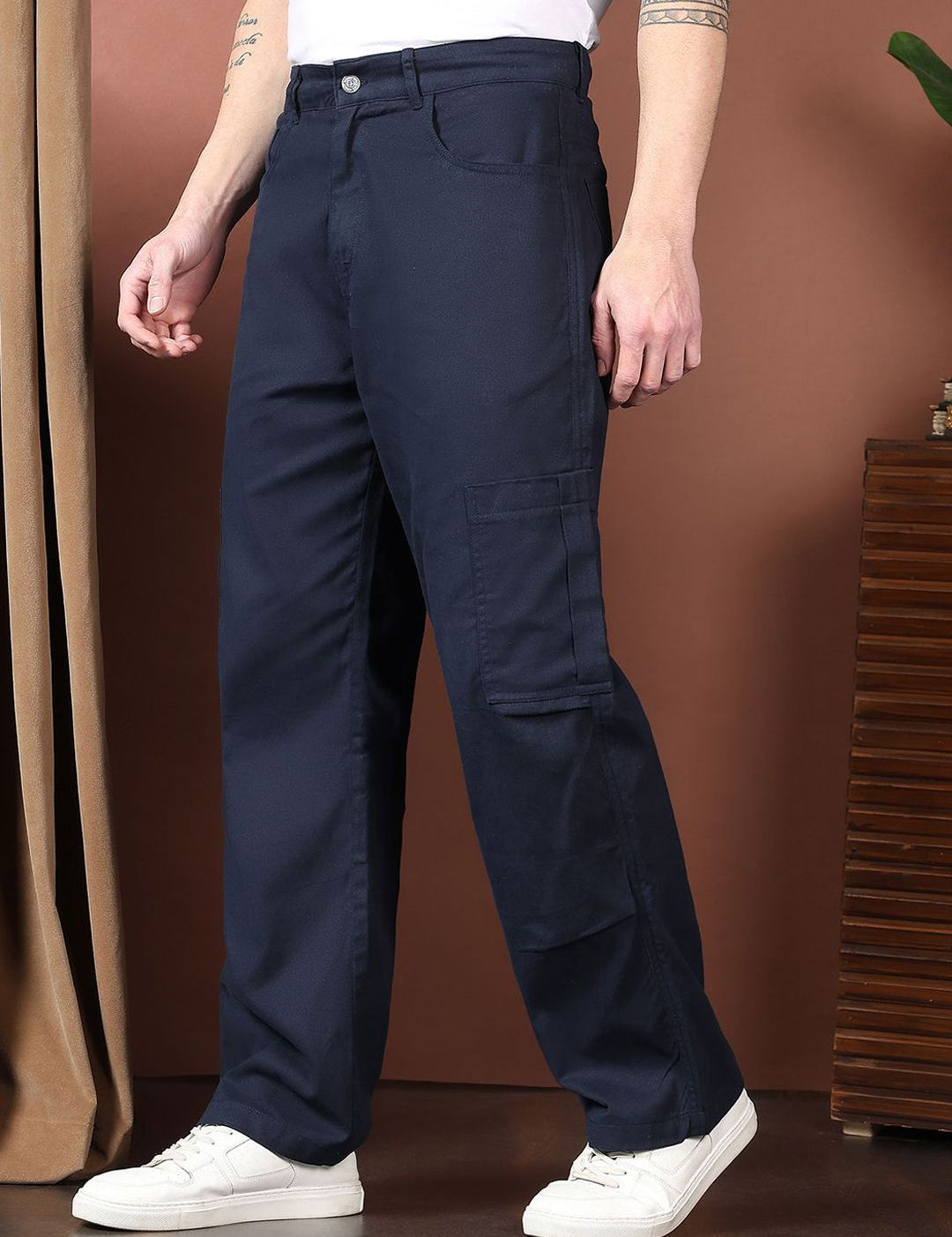 Kotty Men Relaxed Easy Wash Cargos Trousers