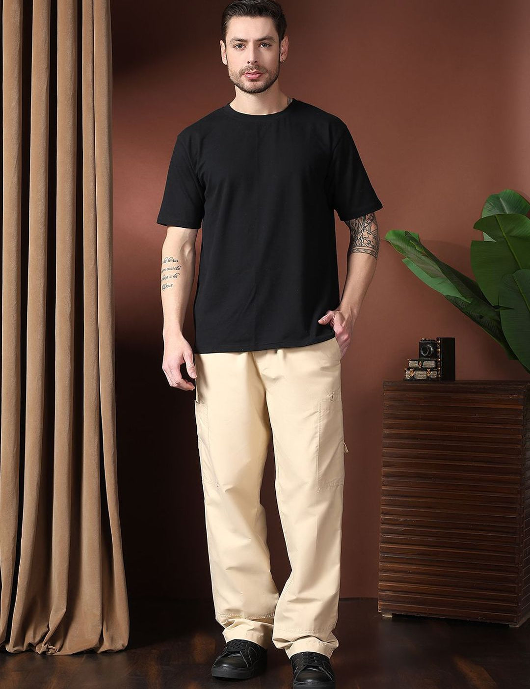 Kotty Men Relaxed Easy Wash Cargos Trousers