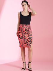  Kotty Printed Pencil Knee Length Skirts