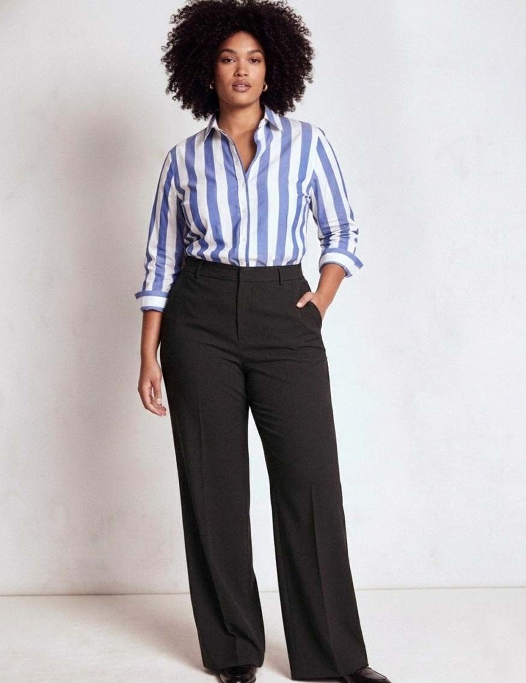 Black Wide Leg High-Rise Pants for Women – Stylish Solid Design | Kotty
